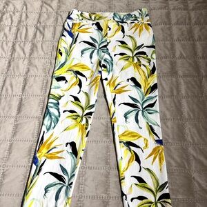 Chico's Tropical Print Pants Straight Leg USA Size 10/ 1.5R Chico Size